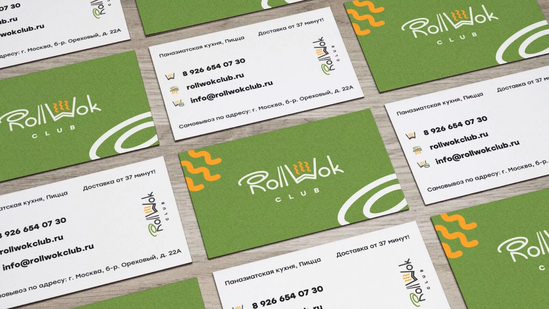 Разработка дизайна визиток суши-бара «Roll Wok Club» в Палласовке